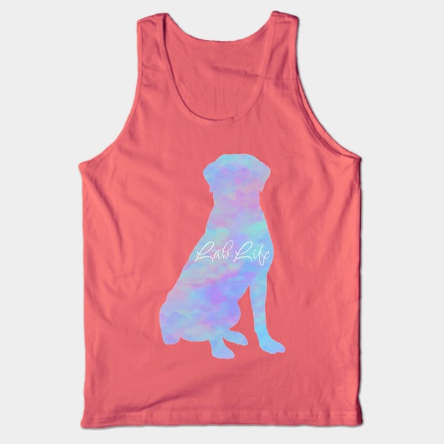 Lab Life Rainbow Pastel Labrador Sitting Tank Top by TrapperWeasel